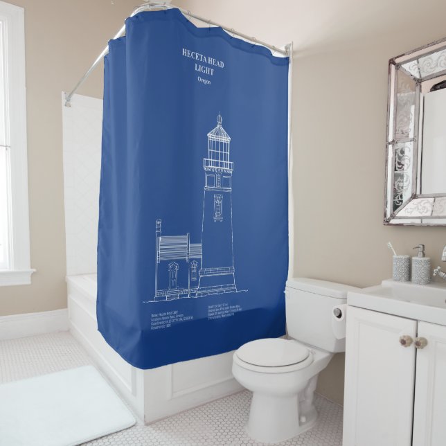 Heceta Head Lighthouse - Oregon – AD Shower Curtain (In Situ)