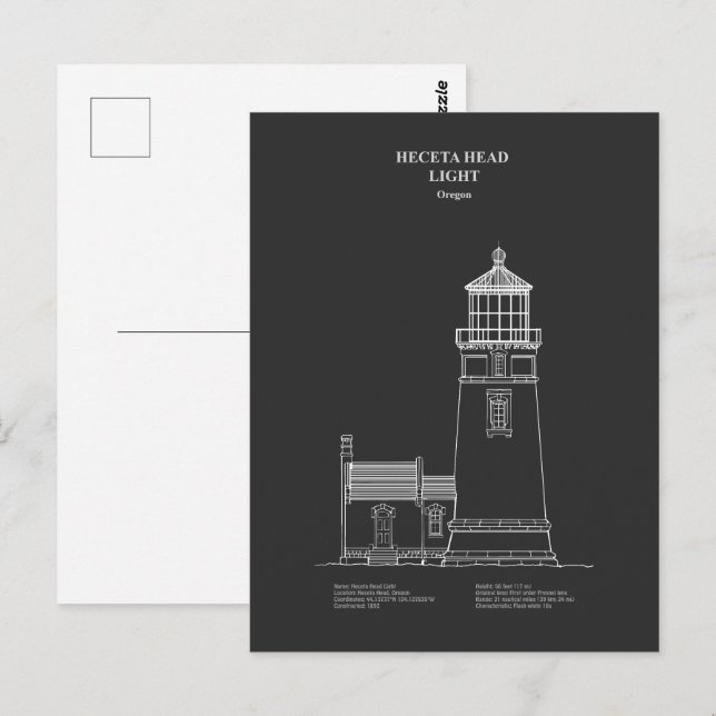 Heceta Head Lighthouse - Oregon – PD Postcard (Front/Back)