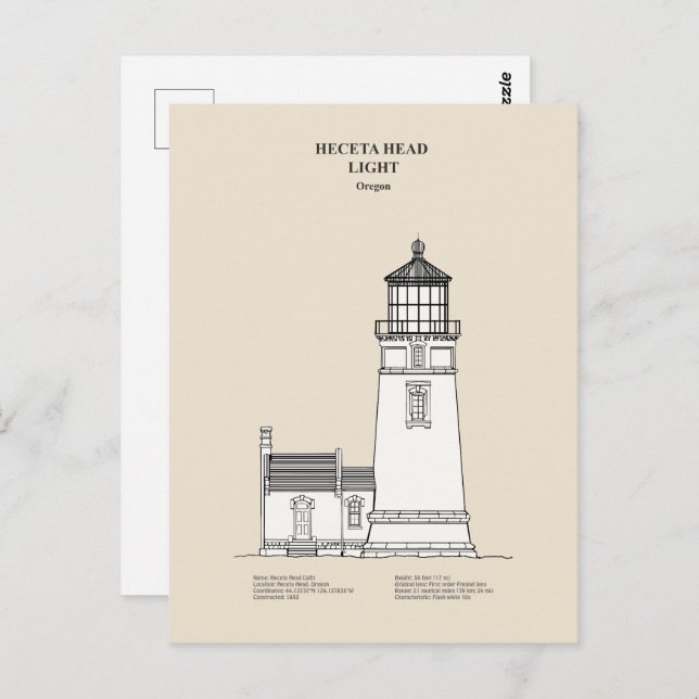 Heceta Head Lighthouse - Oregon - SBD Postcard (Front/Back)