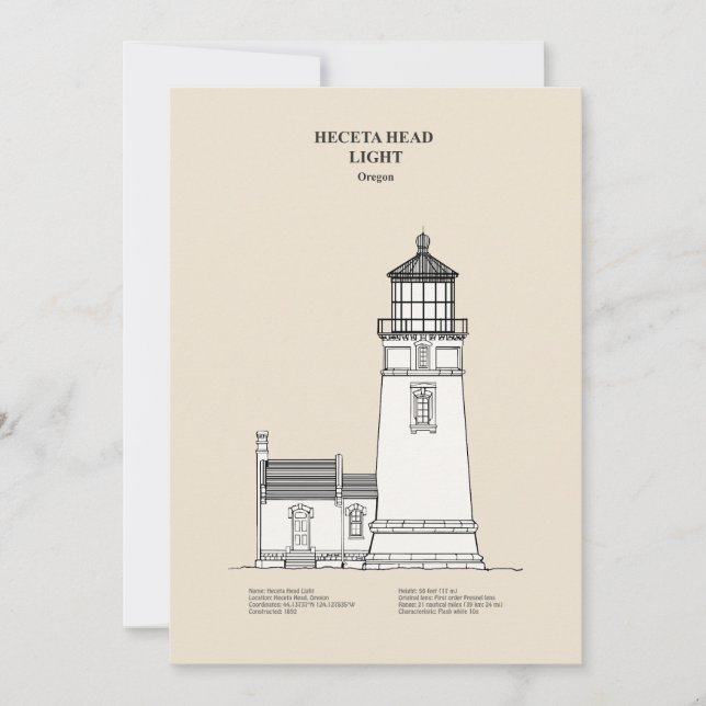 Heceta Head Lighthouse - Oregon - SBD Thank You Card (Front)