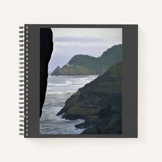 Heceta Head Lighthouse & Sea Lions, OR Notebook (Front)