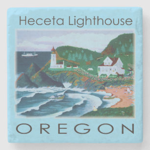 Heceta Lighthouse Stone Coaster