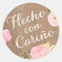 Hecho con cariño Spanish sticker for homemade food