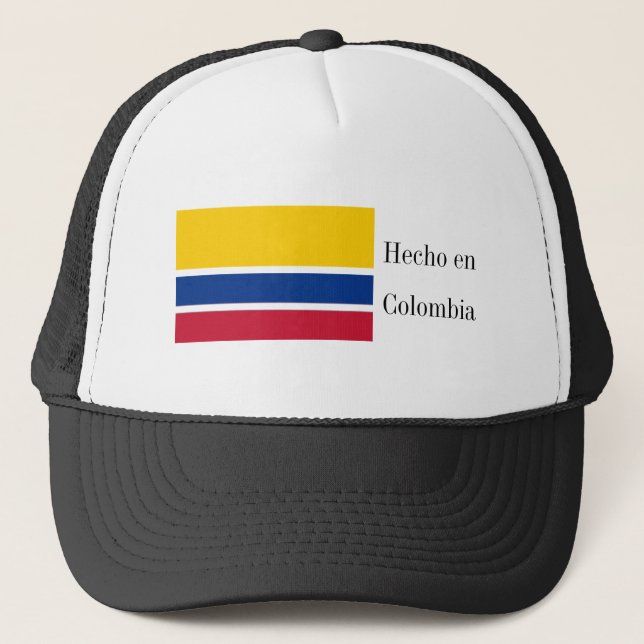 Hecho en Colombia Flag Trucker Hat (Front)