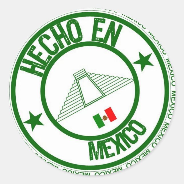 Hecho en mexico classic round sticker (Front)