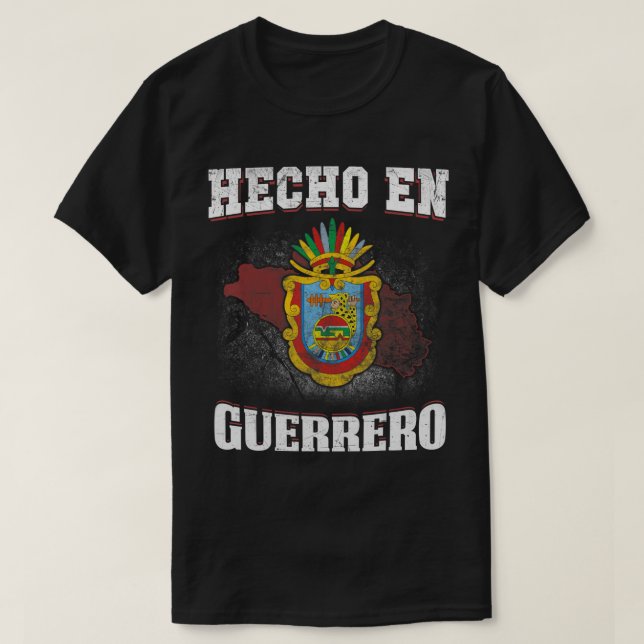 Hecho En Mexico Guerrero flag t-shirt tee coat of  (Design Front)
