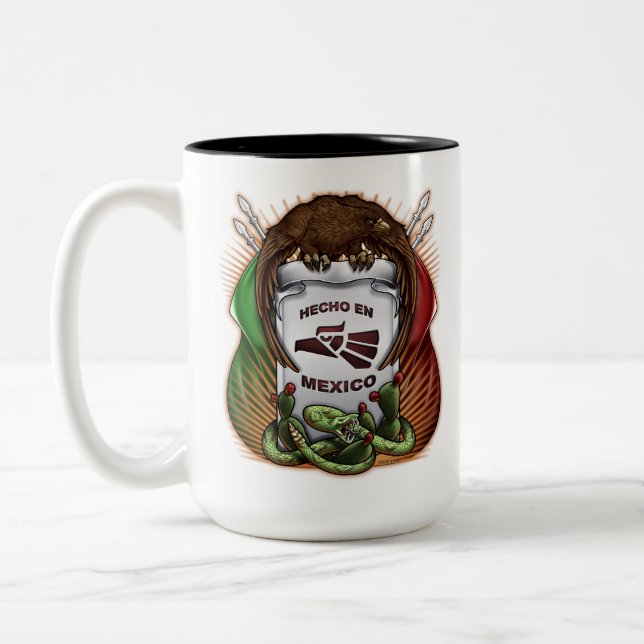 Hecho en Mexico Two-Tone Coffee Mug (Left)