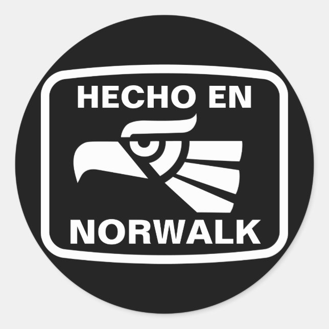 Hecho en Norwalk personalizado custom personalised Classic Round Sticker (Front)