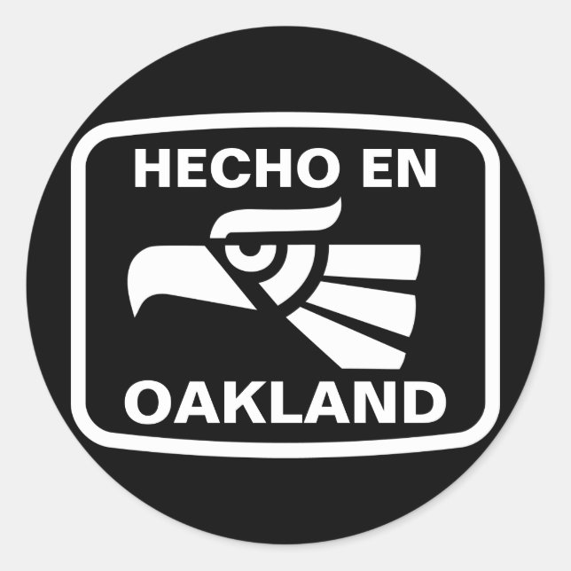 Hecho en Oakland personalizado custom personalised Classic Round Sticker (Front)