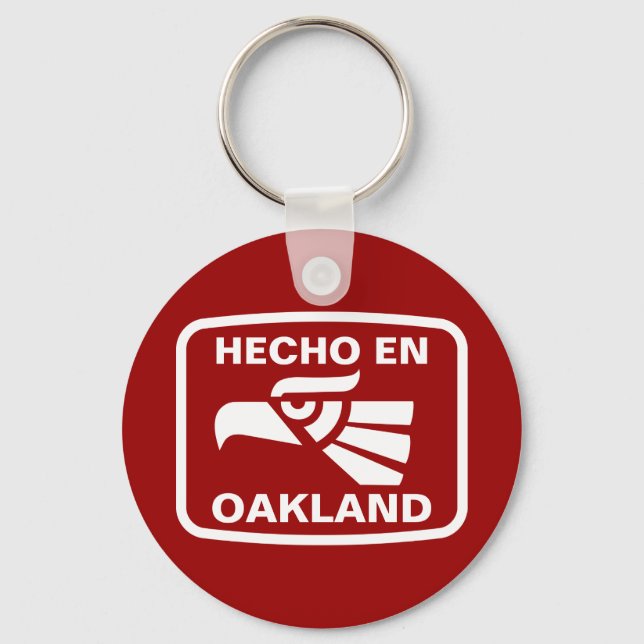 Hecho en Oakland personalizado custom personalized Key Ring (Front)
