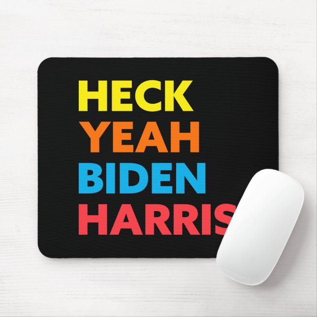 Heck Yeah Biden Harris Custom Colours Mouse Mat (With Mouse)
