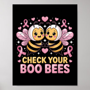 Heck Your Boo Bees Cute Breast Cancer Awareness De Poster
