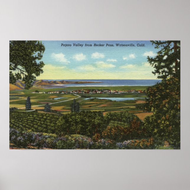 Hecker Pass View of Pajaro Valley Poster (Front)