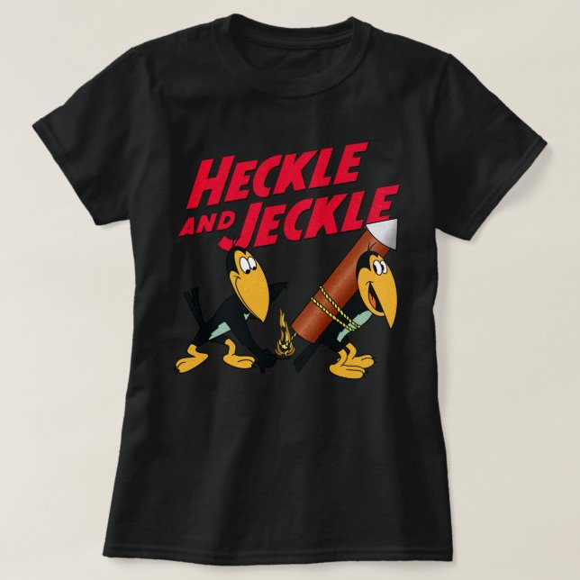 Heckle and Jeckle Cartoon Magpie Characters and Lo T-Shirt (Design Front)