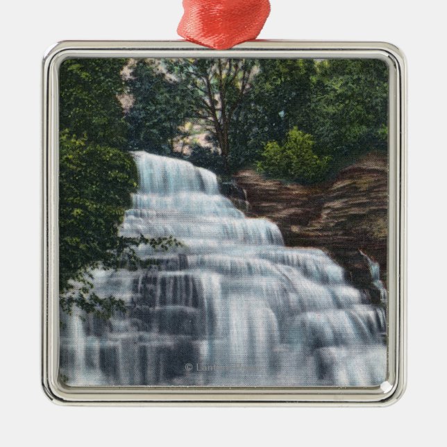 Hector Falls near Seneca Lake View Metal Tree Decoration (Front)