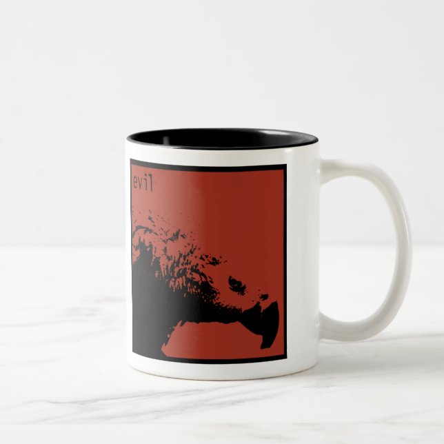 Hector takes her coffee jet black Two-Tone coffee mug (Right)