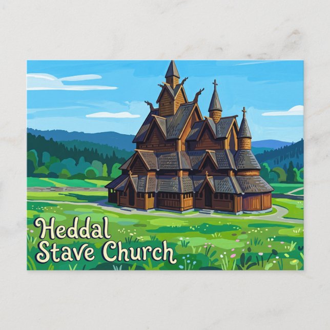 Heddal Stave Church Norway Postcard (Front)