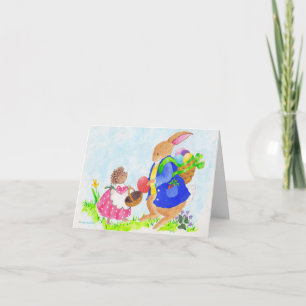 Heddy Hedgehog and the Easter Bunny Holiday Card