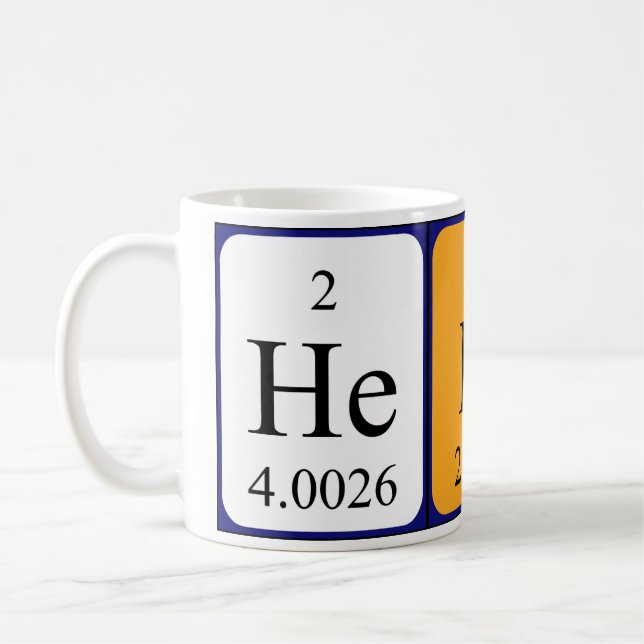 Heddy periodic table name mug (Left)