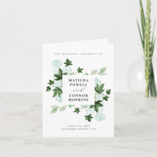 Hedera   Ivy Leaves Botanical Wedding Program Invitation