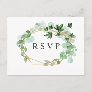 Hedera   Ivy Leaves Botanical Wedding RSVP Postcard