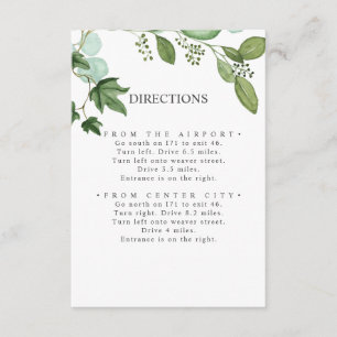 Hedera   Ivy Leaves Chic  WEDDING Directions Enclosure Card