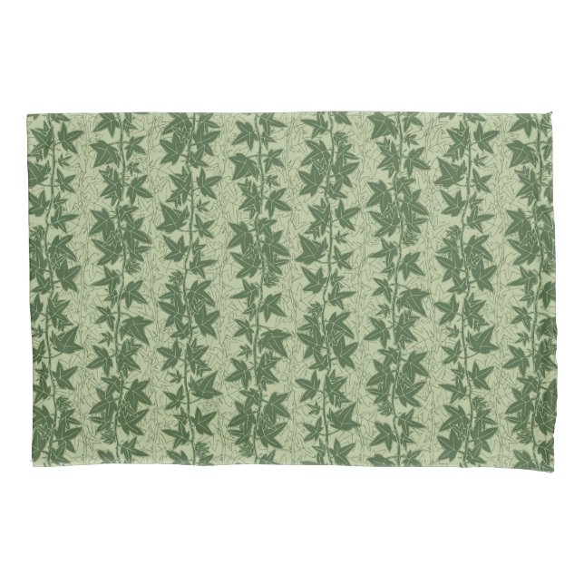 Hedera Ivy Vines - botanical green D_L pattern. Pillowcase (Front)