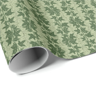 Hedera Ivy Vines - botanical green D_L pattern. Wrapping Paper