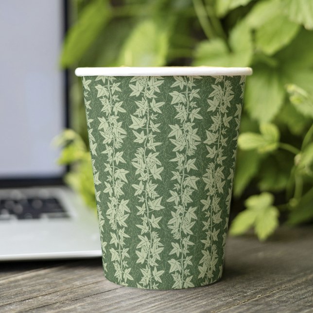Hedera Ivy Vines - botanical green L_D pattern. Paper Cups (Creator Uploaded)