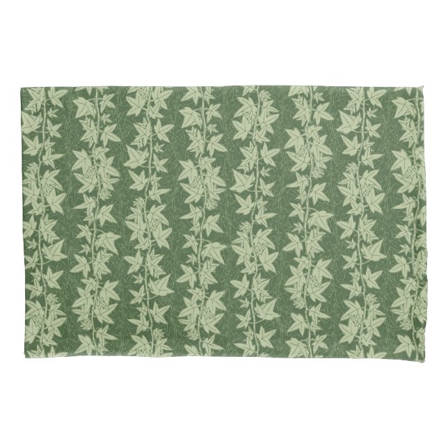 Hedera Ivy Vines - botanical green L_D pattern. Pillowcase (Front)