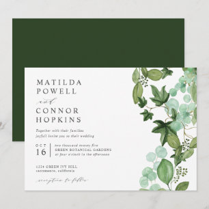 Hedera   Modern IVY Green Garden Botanical Wedding Invitation
