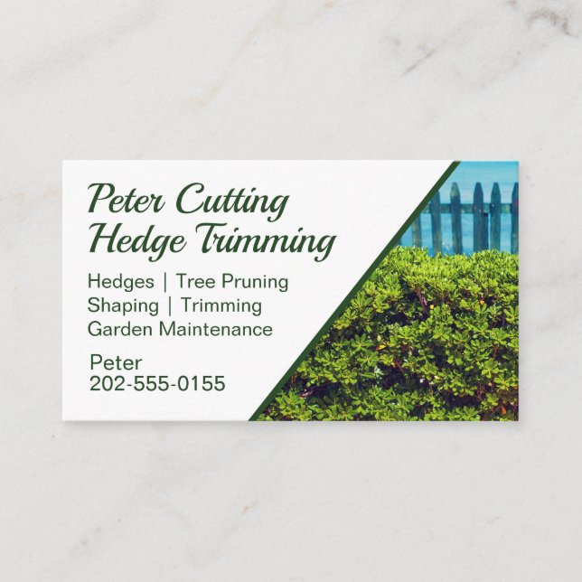 Hedge Cutting and Trimming Business Card (Front)