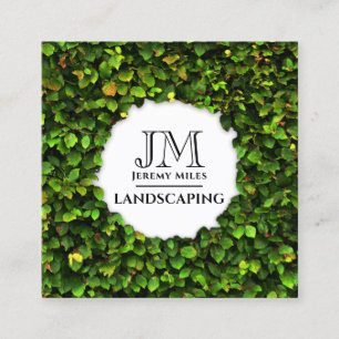 Hedge foliage frame  square business card