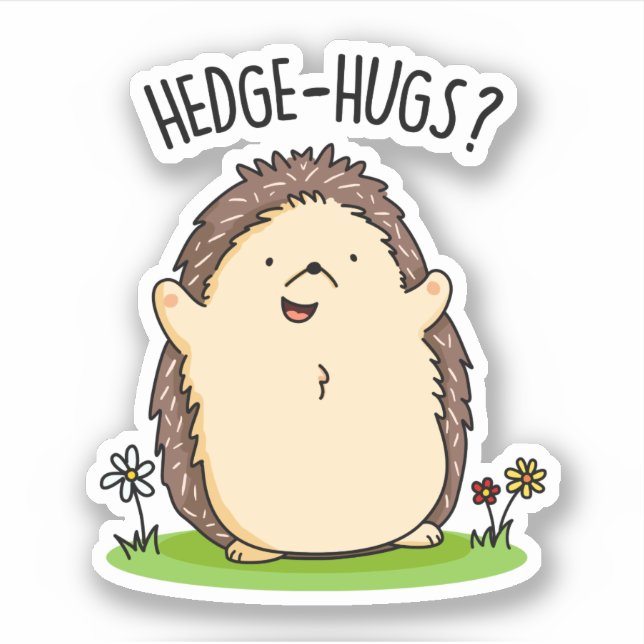 Hedge Hugs Funny Hedgehog Pun  (Front)