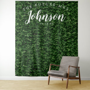 Hedge Wall Backdrop - Future Mrs Photo Backdrop Tapestry
