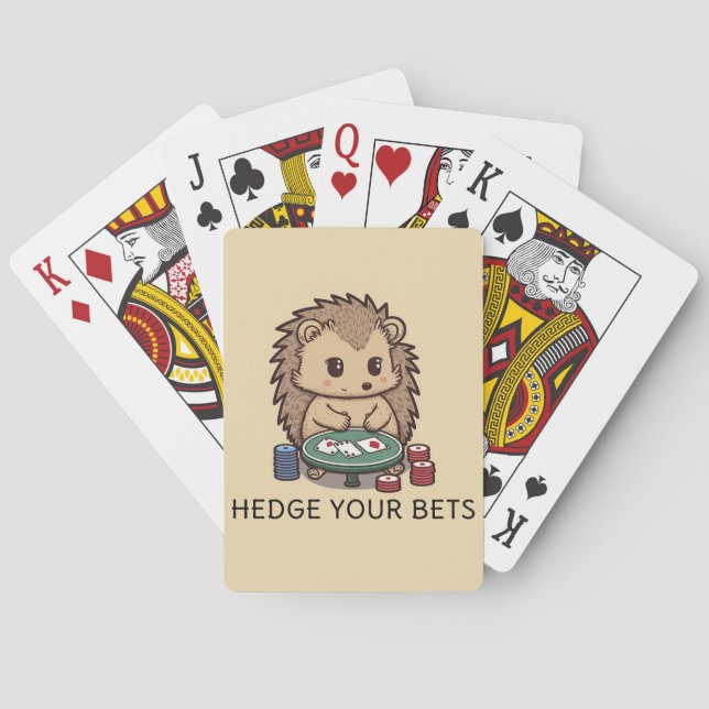 Hedge Your Bets Hedgehog Playing Cards (Back)