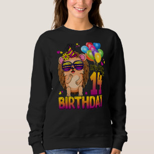 Hedgehog 14th Birthday 14 Years Old Hedgehog Birt Sweatshirt