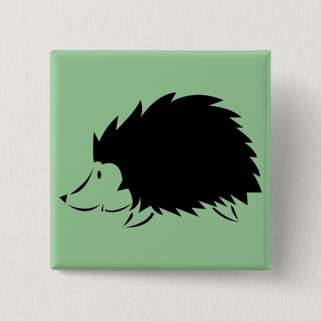 Hedgehog 15 Cm Square Badge (Front)