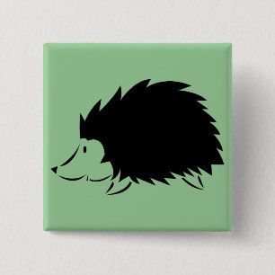 Hedgehog 15 Cm Square Badge