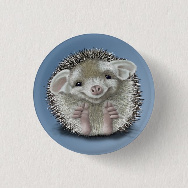 Hedgehog 3 Cm Round Badge (Front)