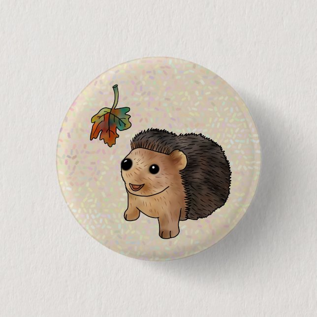 hedgehog 3 cm round badge (Front)