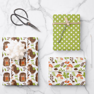 Hedgehog and Amanita Wrapping Paper