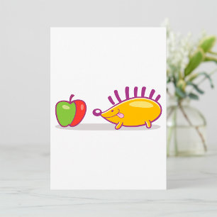 Hedgehog And An Apple Invitation