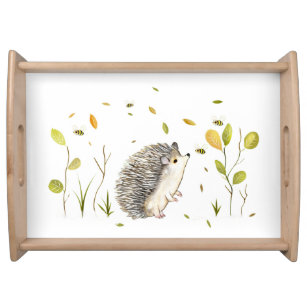 Hedgehog and Bees Serving Tray