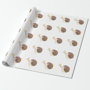 Hedgehog and Butterfly Wrapping Paper, Wrapping Paper
