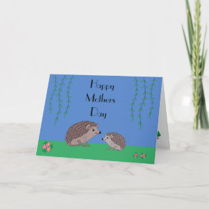 Hedgehog and child Mothers Day Card