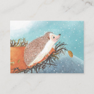 Hedgehog and first snowflakes enclosure card