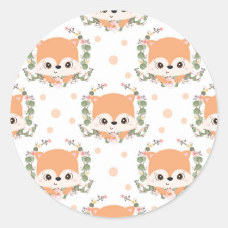 Hedgehog And Flower Tattoo Classic Round Sticker