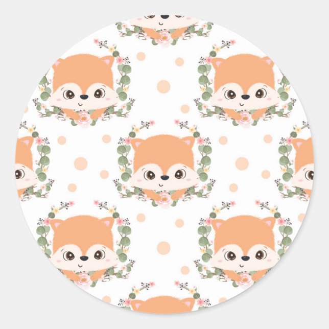 Hedgehog And Flower Tattoo Classic Round Sticker (Front)