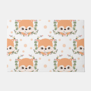 Hedgehog And Flower Tattoo Doormat